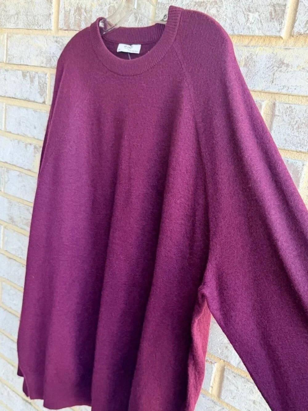 Banana Republic BR Sport Long Sleeve Burgundy Wool Blend Sweater Men's Size XXL